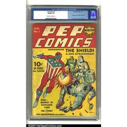 Pep #1 (MLJ, 1940) CGC VG/F 5.0 Off-white to white pages. Introducing the era of Patriotic heroes...