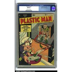 Plastic Man #20 Mile High pedigree (Quality, 1949) CGC NM 9.4 Off-white to white pages. A great c...