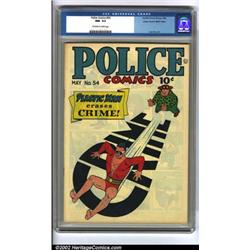 Police Comics #54 Mile High pedigree (Quality, 1946) CGC NM- 9.2 Off-white to white pages. The Mi...