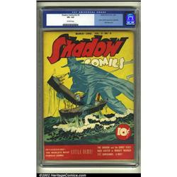 Shadow Comics vol. 2, #3 (Street and Smith, 1942) CGC VF+ 8.5 Off-white pages. A towering ghostly...