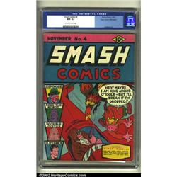Smash Comics #4 Mile High pedigree (Quality, 1939) CGC NM- 9.2 Off-white to white pages. This is...