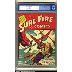 Sure-Fire Comics #3 Larson pedigree (Ace, 1940) CGC VF+ 8.5 Off-white to white pages. Here's a ra...