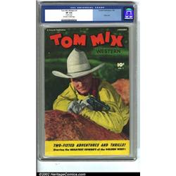 Tom Mix Western #1 (Fawcett, 1948) CGC VF 8.0 Off-white to white pages. A photo cover of this ear...