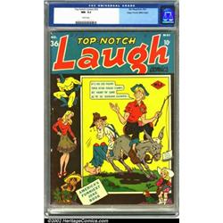 Top-Notch Comics #36 Mile High pedigree (MLJ, 1943) CGC NM- 9.2 White pages. An early humor comic...