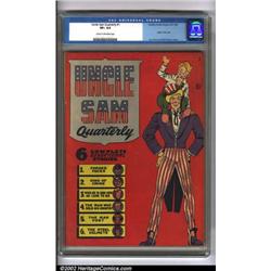 Uncle Sam Quarterly #1 (Quality, 1941) CGC VF+ 8.5 Cream to off-white pages. This title became Bl...