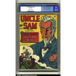 Uncle Sam Quarterly #7 Mile High pedigree (Quality, 1943) CGC VF+ 8.5 Off-white to white pages. T...