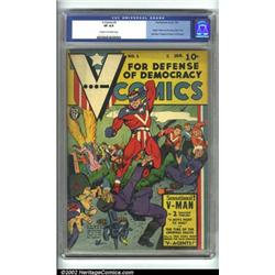 V-Comics #1 (Fox Features Syndicate, 1942) CGC VF 8.0 Cream to off-white pages. Here is a classic...
