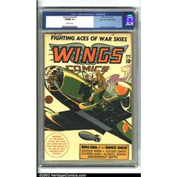Wings Comics #33 Mile High pedigree (Fiction House, 1943) CGC VF/NM 9.0 Off-white pages. Maybe a...