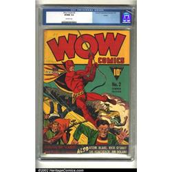 Wow Comics #2 Larson pedigree (Fawcett, 1940) CGC VF/NM 9.0 Off-white pages. Part of the allure o...