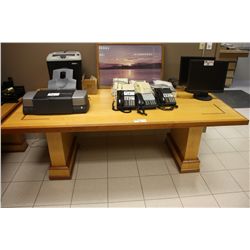 OAK INLAYED 7' BOARDROOM TABLE