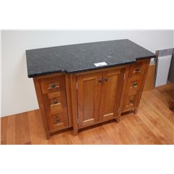 GRANITE-TOP CHERRY 8 DOOR VANITY