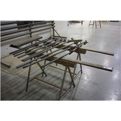 LOT OF SAWHORSES AND PIPE CLAMPS
