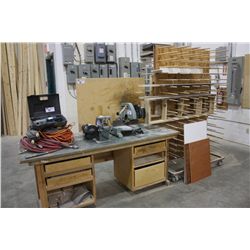 WOOD WORKBENCH AND DRYING RACK