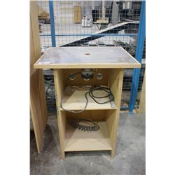ROUTER ON STAND AND CABINET WITH CONTENTS