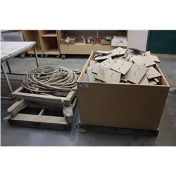 3 PALLETS OF ASSORTED JIGS AND MOBILE WORKBENCH