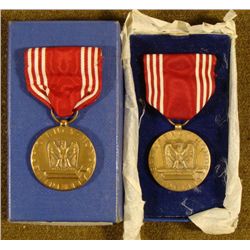 2 1943 GOOD CONDUCT MEDALS-ONE NAMED ORIG BOX