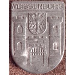 NAZI MEDAL WEISSENBURG W/COAT-OF-ARMS-MKD M9/29 & RZM