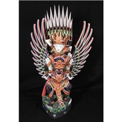 Thai Birdman Statue Hand Painted Sculpture Thailand.