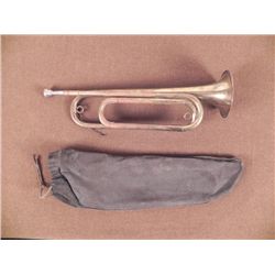 WWI U.S. BRASS ARMY BUGLE W/ORIG STORAGE BAG