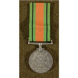 WWII BRITISH DEFIANCE MEDAL-KING GEORGE 1939-45-W/RIBB