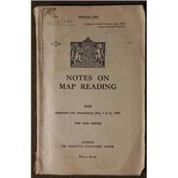 LARGE BRITISH MILITARY 1929 MANUAL MAP READING LONDON