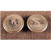 Image 2 : 2 Indiana State Seal Antique Gilt Buttons Civil War Era