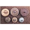 Image 2 : 6 Civil War Eagle Gilt Coat Buttons Large, Small