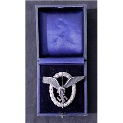 RARE NAZI LUFTWAFFE PILOT & OBSERVER'S BADGE W/CASE
