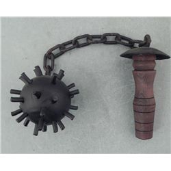 VINTAGE MEDEVIL FLAIL-WOOD HANDLE & RAW SPIKES EXTEND F