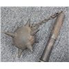 Image 2 : LARGE OLD ANTIQUE FLAIL--MASSIVE IRON SPIKED BALL-24"