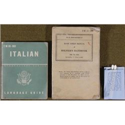 WWII GI FIELD MANUAL- ITALIAN LANGUAGE GUIDE AND Q-TIPS