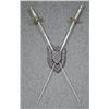 Image 1 : TWO MOTHER OF PEARL HANDLED FENCING SWORDS W/WOOD MOUNT