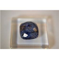 **Beautiful Blue Sapphire Gemstone  7.25ct  Square/ Cabochon/ Diamond Cut  11mm**