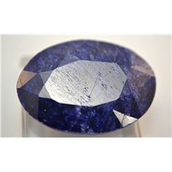 **Big Beautiful Blue Sapphire Gemstone  27.75ct  Oval/ Cabochon/ Diamond Cut  25 x 18mm**