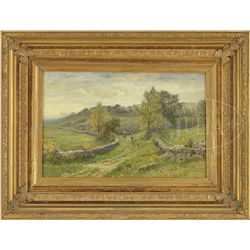 ALBERT INSLEY (American, 1842-1937) "A LANE AMONG ROLLING HILLS"