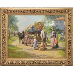 ABBOTT FULLER GRAVES (American, 1859-1936) YANKEE PEDDLER