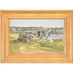 TOM HUGHES (American, 20th/21st century) FISH HOUSE, BEAL'S ISLAND