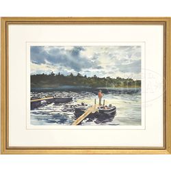 LOU BONAMARTE (American, 1933- ) "POCOMOONSHINE LAKE, MAINE"