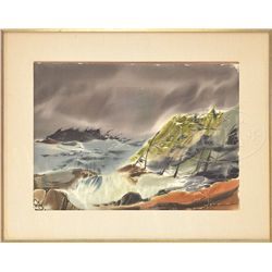 LAURENCE PHILIP SISSON (American, 1928- ) STORMY COAST