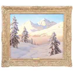 IVAN FEDOROVICH CHOULTSE (Russian, 1877-1932) SUNLIT MOUNTAIN SNOW