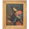 Image 1 : SCHOOL OF CARLO DOLCI (Italian, 1816-1886) VIRGIN MARY WITH BOOK & FLOWERS