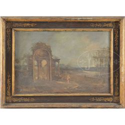 UNSIGNED (Italian, 19th Century or earlier) PAIR OF ITALIAN CLASSICAL LANDSCAPES