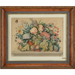 CARLO CARVOLI (19th Century or earlier) ABUNDANT FRUIT AND FLOWER STILL LIFE