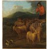 Image 1 : ATTRIBUTED TO DAVID TENIERS THE YOUNGER (Flemish 1610-1690) SHEPHERD WITH HIS FLOCK