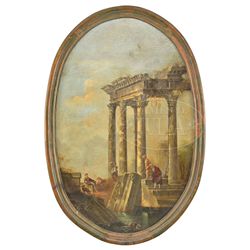 IN THE MANNER OF CLAUDE-JOSEPH VERNET (Italian/French, 1714-1789) SHEPHERD WITH SHEEP AND FIGURES IN