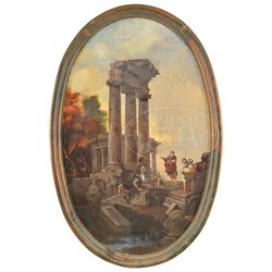 IN THE MANNER OF CLAUDE-JOSEPH VERNET (Italian/French, 1714-1789) FIGURES IN RUINS