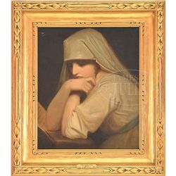 ATTRIBUTED TO GEORGE ROMNEY (British, 1734-1802) "LADY HAMILTON (AS A NUN)"