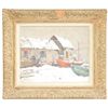 Image 1 : HOBART NICHOLS (American, 1869-1962) BOATYARD IN WINTER