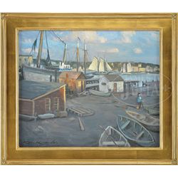 KEN KNOWLES (American, 1968- ) "HARBOR LOOP, GLOUCESTER"