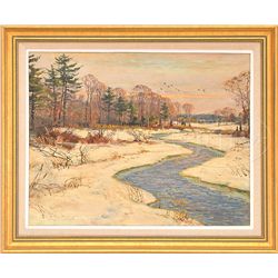 WAYNE BEAM MORRELL (American, 1923- ) "WINTER SUNSET"